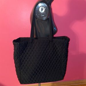 VERA BRADLEY BLACK MICROFIBER TOTE